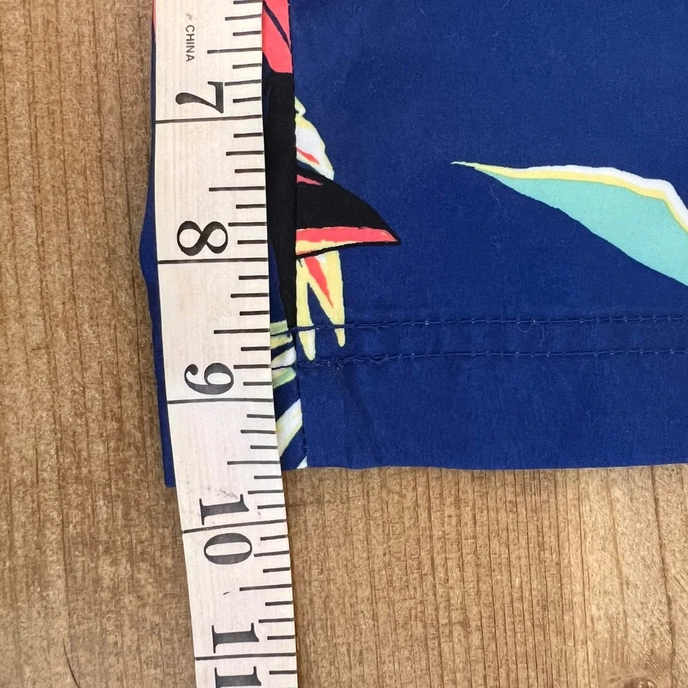 American Eagle Men's XS Blue Toucan Tropical Palm Print Swim Trunks Board Shorts